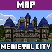 Download the map for the Medieval city for Minecraft PE