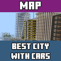 Download a map for City with cars on Minecraft PE